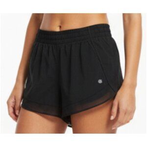 Athleta Momentum Racer Run Shorts Black Built-In Liner S